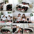 thumbnail image 5 of Winter Christmas Comforter Set California King Size, Snowman Truck Christmas Ball Tree Black Soft Bedding Set for Man Woman, 4 Pieces Duvet Cover Set with Fitted Sheet, 2 Pillowcases, 5 of 9