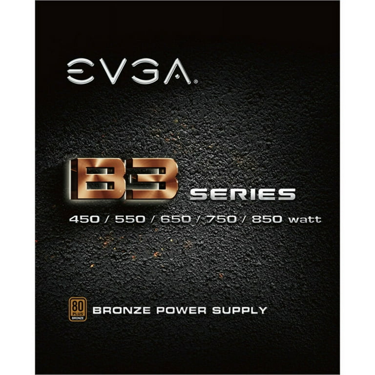 EVGA   450 B1   Fuente De Alimentación, 100 B1 0450 K3, 80+ Bronze 450 W, Incluye Auto Comprobador De Encendido Negro 450W