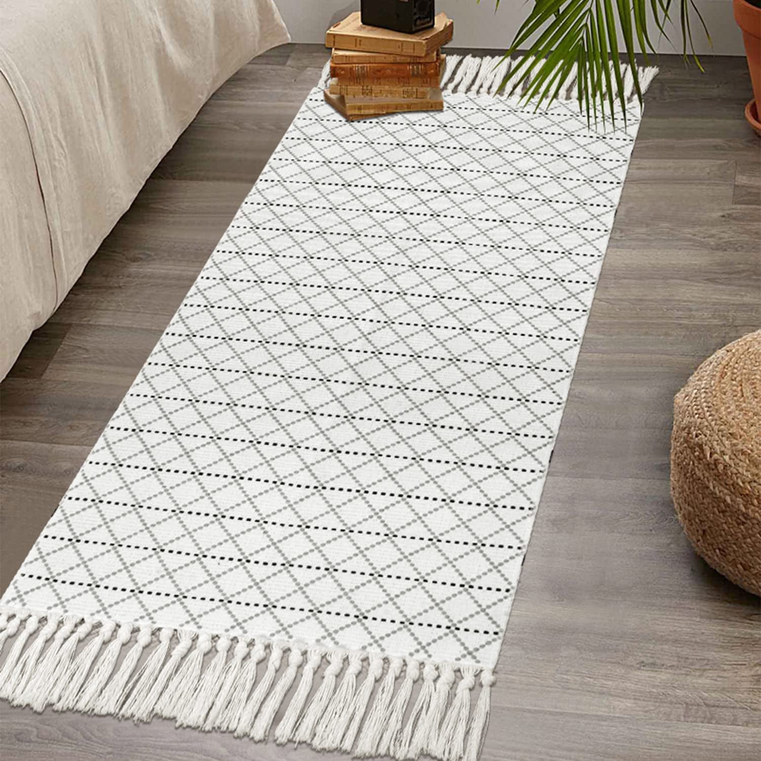 Brand New Morroccan BoHo area rug long rug  with tassels runner cute animal carpet kids baby room area rug decor Bohemian  bathroom  mat
