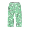 thumbnail image 3 of WTOBBY Women's Stylish Floral Pattern Elastic Waist Casual Bermuda Shorts with Side Pockets, Knee-Length Design for Everyday Outdoor Activities,Light Green L, 3 of 4