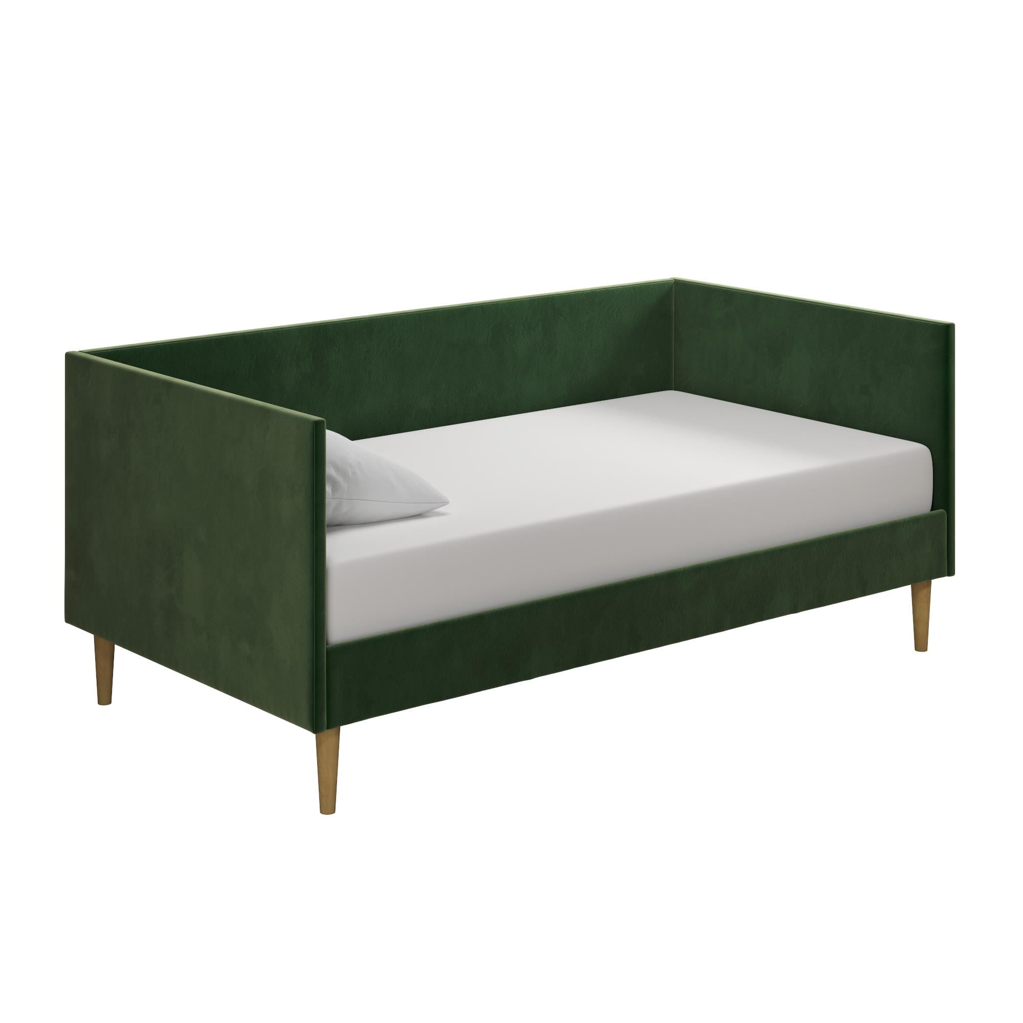 DHP Flora Mid Century Upholstered Daybed, Twin Size, Green Velvet