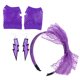 thumbnail image 4 of BRIGHTFUFU 80's Lace Headband Neon Earrings Fingerless Guantes de red para 80's Party (Púrpura), 4 of 7