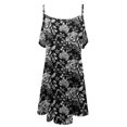thumbnail image 3 of Women's Casual Tennis Dress for Summer Lightweight Spaghetti Strap Cold Shoulder Ruffle Sleeve Dress with Pocket for Everyday Wear Black M, 3 of 6