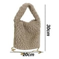 thumbnail image 2 of Bolso de hombro Bolso de señora Bolso de felpa para mujer Bolso de un solo hombro Caqui, 2 of 6