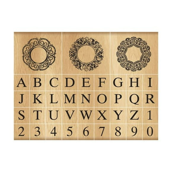 Momenta Alphabets de monogramme ensemble de bois
