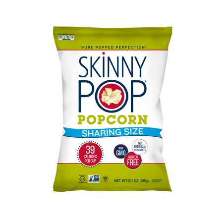 SkinnyPop Popcorn, Original, 6.7oz Sharing Size, Gluten-Free Popcorn, Non-GMO, No Artificial Ingredients, Healthy