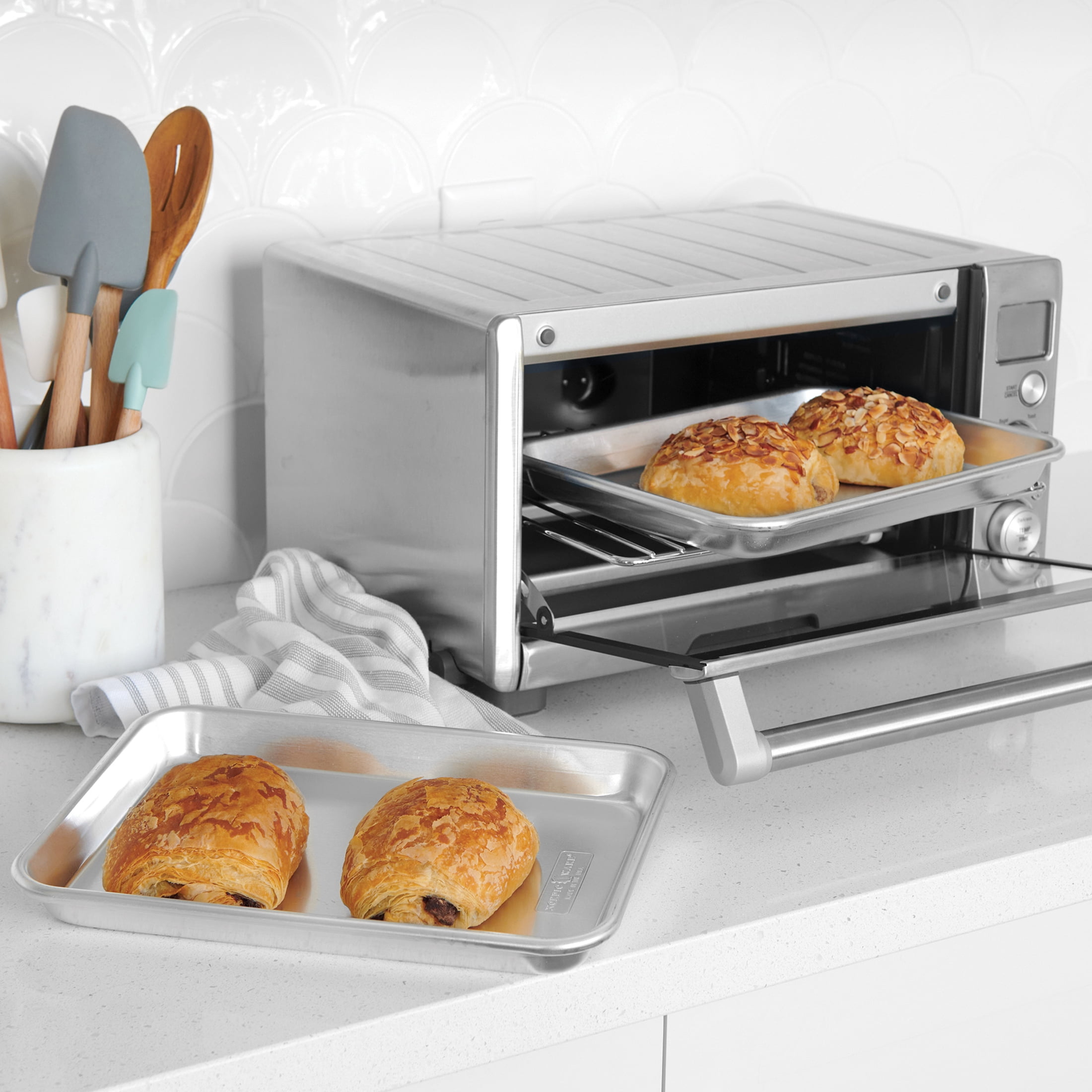 Nordic Ware 2pc Natural Aluminum 1/6th Baking and Cookie Sheet Set with Small Rectangular Sheet Pans
