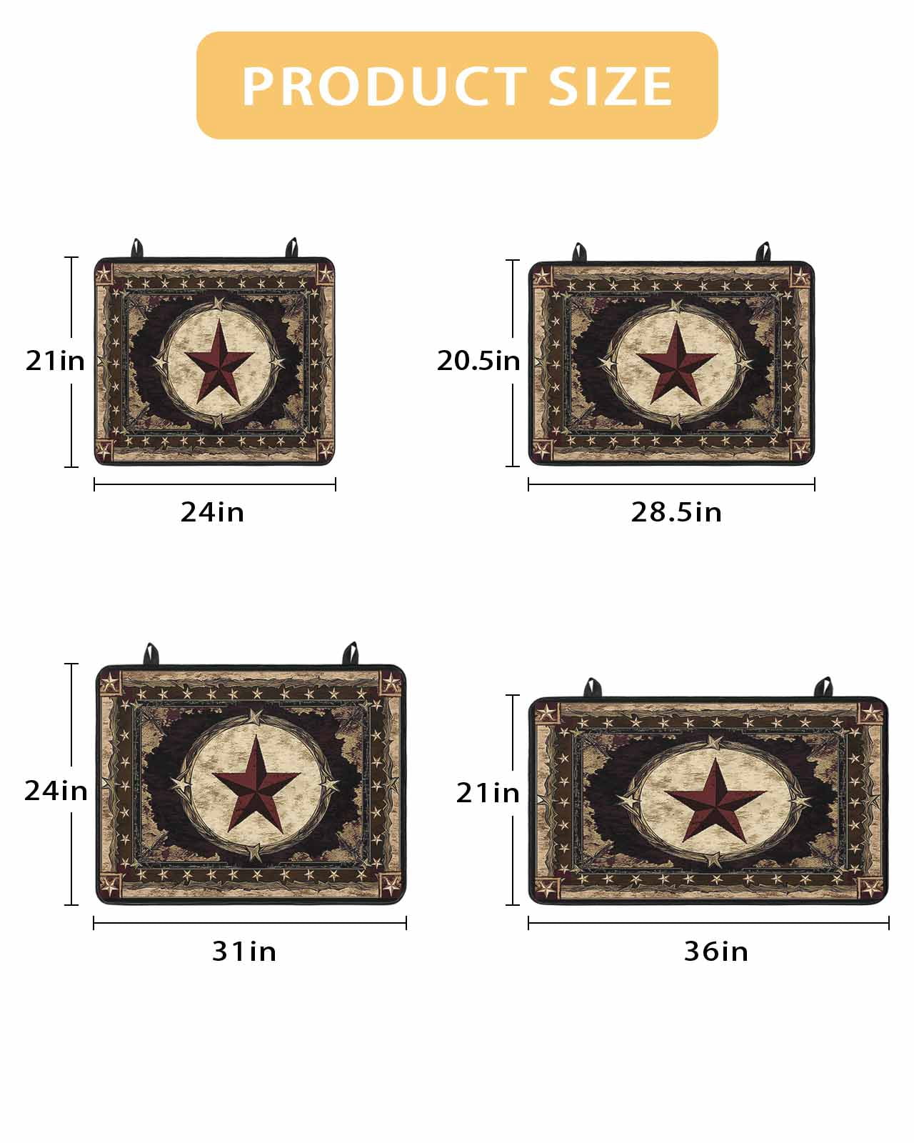 nqOlkjepod Large Induction Cooktop Protector Mat 36"x21", Western Stars Brown Stove Top Covers for Electric Stove, Farmhouse Country Vintage Wood Grain Stove Burner Cover Mats, Glass Top Stove Cover