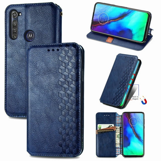 Case for Motorola Moto G Pro Flip Cover Wallet Flip Cover Magnetic Protective - Blue