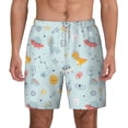 thumbnail image 2 of Picia Space With Dino Astronauts pattern Mens Swim Trunks with Compression Liner Stretch Beach Shorts Quick Dry with Zipper Pockets No-Chafing Board Shorts-X-Large, 2 of 9
