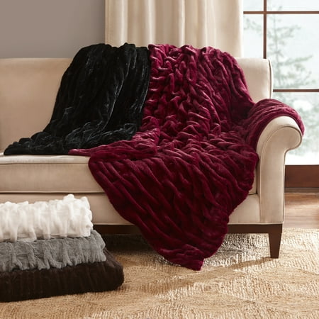 UPC 675716557003 product image for Home Essence Luxury Ruched Fur Throw | upcitemdb.com