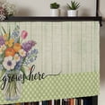 thumbnail image 5 of Watercolor Flowers Rod Pocket Curtain Valance, Spring Floral Sage Green Stripes Check Farmhouse Window Valance for Living Room, Bedroom, Kitchen 42"W x 12"L, 5 of 9