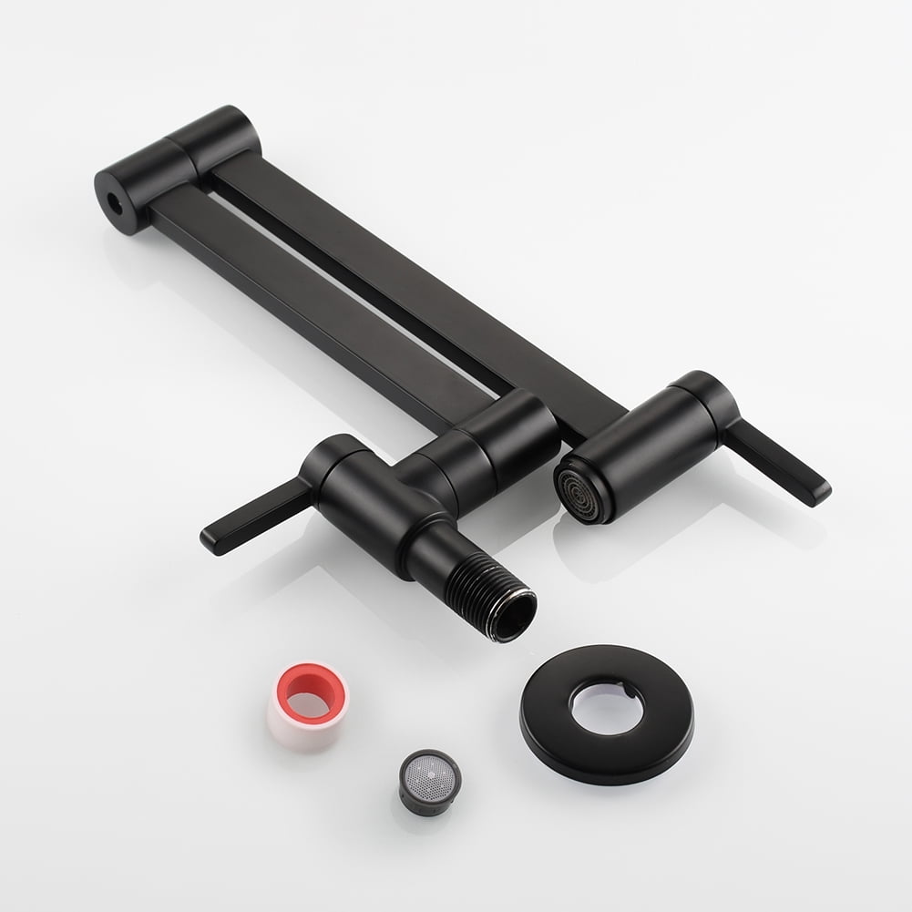 Kepooman Foldable Bathroom Faucet, Wall Mount Bathroom Kitchen Sink Brushed Sink Faucet, Black Kepooman Foldable Bathroom Faucet, Wall Mount Bathroom Kitchen Sink Brushed Sink Faucet, Black