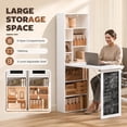 thumbnail image 5 of HOMCOM Fold-Out Wall Mounted Computer Desk with Storage Shelves, Convertible Folding Writing Desk Cabinet with Chalkboard, Space-Saving Home Office Desk, Adjustable Shelf, White, 5 of 10