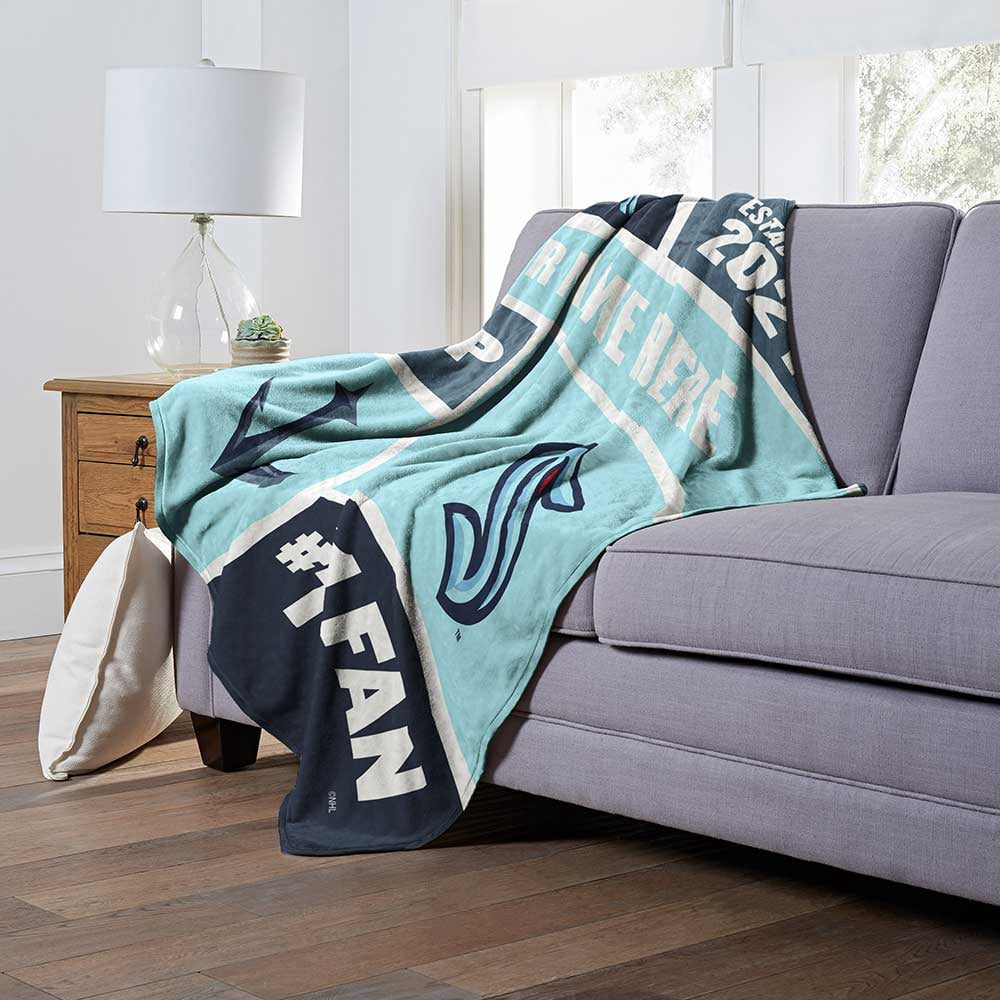 Seattle Kraken NHL Colorblock Personalized Silk Touch Throw Blanket, 50" X 60"