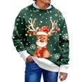thumbnail image 2 of Christmas Sweatshirt for Men Women Long Sleeve Crewneck Loose Casual Cute Reindeer and Snowflake Print Pullover Sweatshirts, 2 of 8
