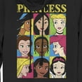 thumbnail image 2 of Junior's Disney Princess Distressed Close-Up Poster Cowl Neck Sweatshirt Black 2X Large, 2 of 4