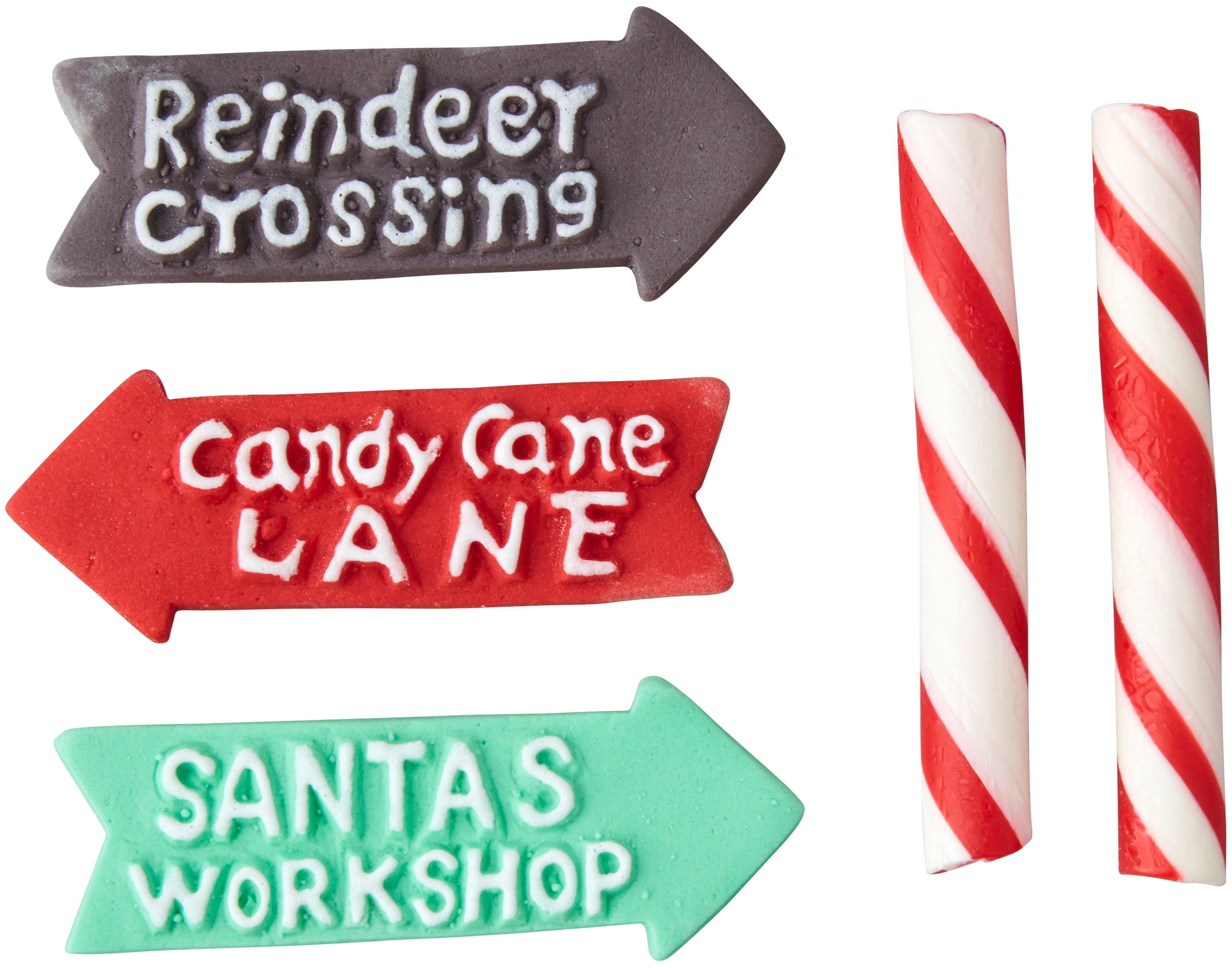 Candy Cane Sticks & Signs Candy Decorations 5pcs