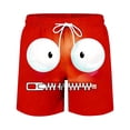 thumbnail image 4 of Telankuip Casual Lightweight Comfy Shorts Men's Funny Expression Printing Straight Leg Beach Five Point Pants Loose Breathable for Summer Swimming and Surfing 2-Red M, 4 of 4