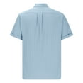 thumbnail image 4 of WREESH Men's Pullover Sport Top Solid Color Short Sleeve Shirt with Button Front a Comfortable Short Sleeve Top for Sports and Casual Outings Light Blue, 4 of 6
