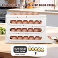 thumbnail image 4 of 30 Eggs Egg Holder for Fridge - Auto Rolling Fridge Egg Organizer, Space-Saving Egg Dispenser Holder, 4 Tiers Fridge Egg Rack Large Capacity Egg Dispenser for Refrigerator (grey), 4 of 5