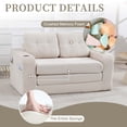 thumbnail image 6 of Convertible Sofa Bed, 2 in 1 Fold Out Floor Couch with Pillows, Memory Foam, Corduroy, Space-Saving Seating for Living Room, Beige, 6 of 12