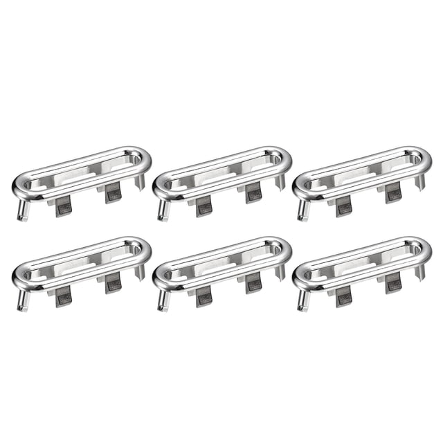 Unique Bargains 6Pack 48.4x12.6mm Sink Trim Overflow Cover Rings Oval Hole Insert in Caps Silver