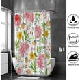 thumbnail image 4 of FREEAMG Bath Curtains Shower Curtain Pink and Yellow Flowers and Leaves Bathroom Waterproof Machine Washable 66x72 inch, 4 of 6