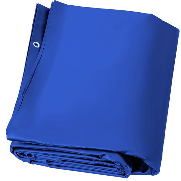 KFFKFF Protective Cover for 12x22ft Rectangular Subterranean Pools, Secure Pool Cover with Liquid Discharge Openings, Netted Cover for Swimming Pool, PVC Cold Season Protective Cover, Azure