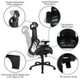 thumbnail image 6 of Emma + Oliver Ergonomic Black Mesh Office Chair-Synchro-Tilt, Headrest, Adjustable Pivot Arms, 6 of 15