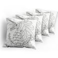 thumbnail image 5 of Ambesonne Animal Throw Pillow Cover 4 Pack, Fantasy Unicorn, 24", Black White, 5 of 7