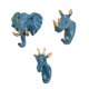 thumbnail image 1 of 3 piezas resina cabeza de animal gancho sombrero llave colgante de pared perchero decoración azul-dorada BLESIY Gancho para ropa de resina, 1 of 8