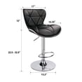 thumbnail image 5 of Leopard PU Leather Padded Shell Back Adjustable Swivel Bar Stool, Black, 5 of 8