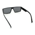 thumbnail image 7 of Kush Mens Bold Angular Line Flat Top Rectangle Plastic Sunglasses Shiny Black - Silver Mirror, 7 of 7