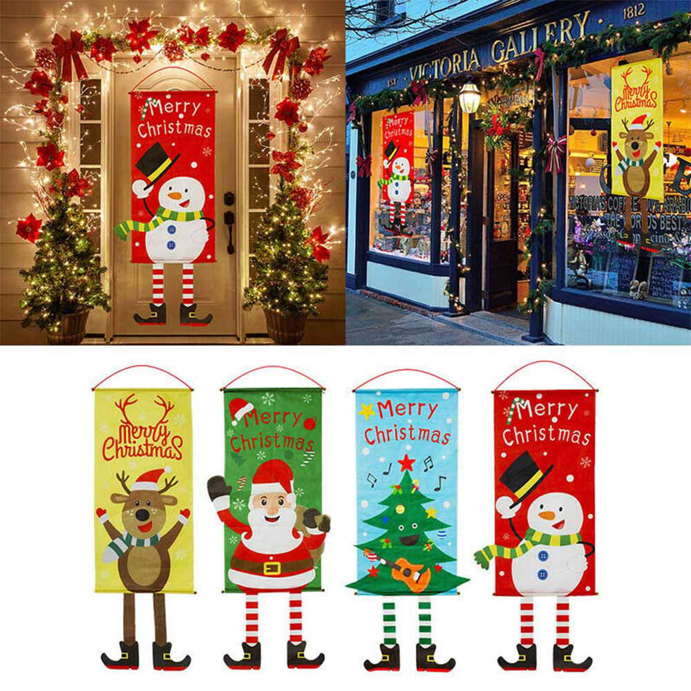 Details about   Merry Christmas Outdoor Banner Santa Claus Christmas Decorations Home Xmas Decor