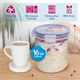 thumbnail image 2 of Overnight Oats Container with Lids (4-Piece set) - 16 oz Plastic Containers with Lids - Oatmeal Container to go | Portable Cereal and Milk Container on the go | Airtight Snap Lock Storage Jars, 2 of 3
