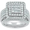 2.00 Carat T.W. Princess Diamond 10kt White Gold Bridal Set