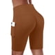 thumbnail image 5 of Jacenvly New Biker Shorts for Women Summer New Style Solid High Waisted Sports Shorts with Pocket Quick Drying Elastic Waist Biker Shorts Plus Size, 5 of 7