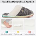 thumbnail image 3 of HomeTop Women's Cute Fuzzy Memory Foam Scuff Slippers Comfy Bedroom Lightweight Indoor House Shoes with Luxury Fluffy Collar Cloud Gray, 5-6 US, 3 of 7