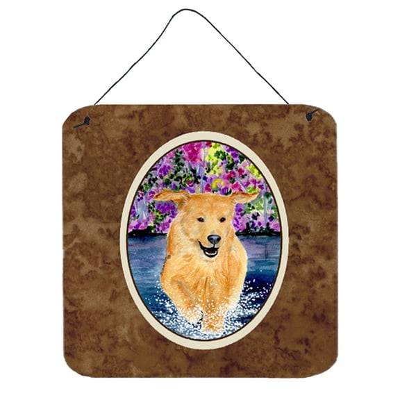 Carolines Treasures SS8627DS66 Golden Retriever Aluminum Metal Wall or Door Hanging Prints, 6 x 6", Multicolor