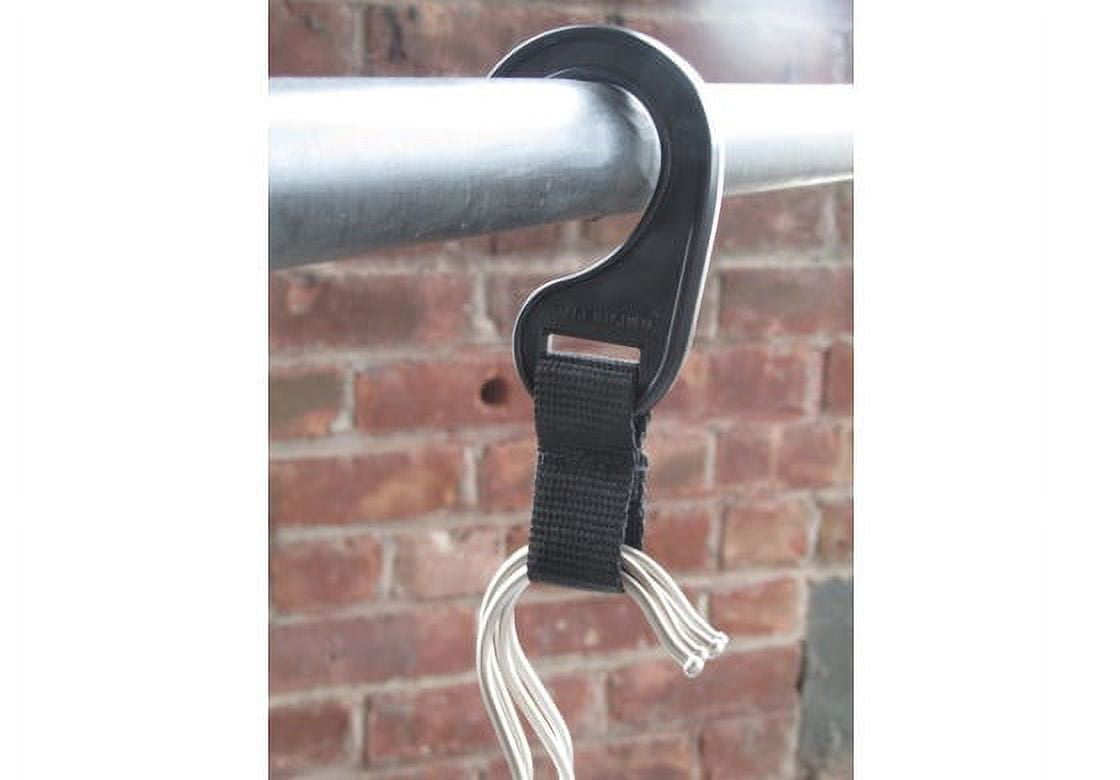 NAHANCO Heavy duty hook with nylon strap for clothes hanger management in backroom/stockroom, 5 1/4", Black - 100/CTN