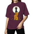 thumbnail image 2 of Halloween Black Cat Pumpkins T-Shirt Women, 2 of 3