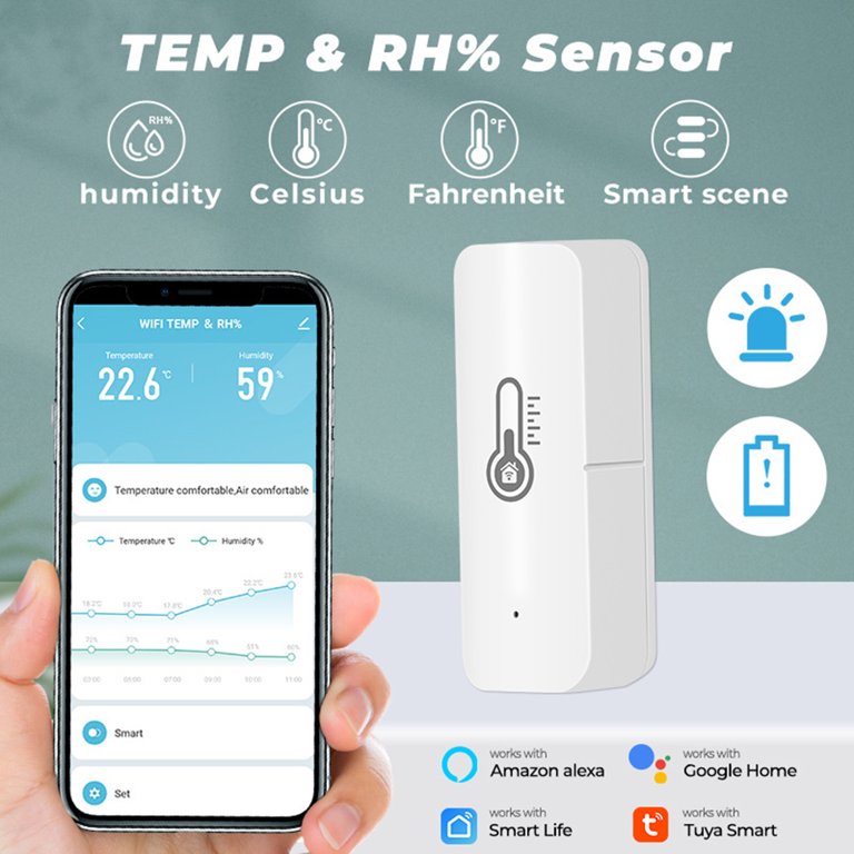 YoLink Smart Outdoor Temperature Sensor with Probe, Thermometer, 1000' Long  Range, 2+ Years Battery Life, App for Remote Monitoring & Alerts, Alexa