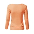 thumbnail image 2 of FashionOutfit Women's Solid Button Down V-Neck 3/4 Sleeves Knit Cardigan, 2 of 4