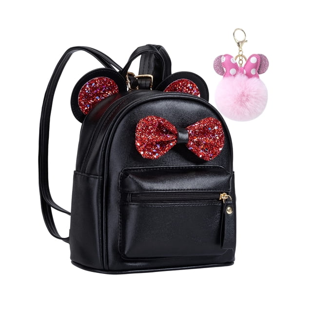 Mochila Sunwell Fashion con forma de lazo con lentejuelas y orejas de ratón para niños pequeños