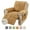 Khaki, variant on Yumcute Palm Leaves Velvet Plush Quilted Recliner Chair Cover Anti-Slip Super Soft Furniture Protector with Elastic Straps for Kids, Dogs, Pets Beige 24in