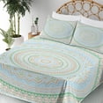 thumbnail image 3 of Ambesonne Mandala Fitted & Top Sheet Set with Shams, Oriental Motif Pastel Tone, Pale Blue Pale Sepia, 3 of 5
