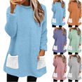 thumbnail image 4 of Women's Oversized Wool Sweater Winter Warm Fleece Pullover with Pockets, 4 of 9