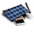 thumbnail image 6 of Leather Clutch 8 X 5. 5 In Wrist Strap And Hand Bag Easy To Carry Lightweight Waterproof And Durable Argyle Plaid Doderblue_2, 6 of 6