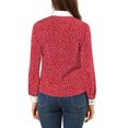 thumbnail image 3 of INSPIRE CHIC Women's Dots Printed Point Collar Button Down Shirt Blouse Red M, 3 of 6